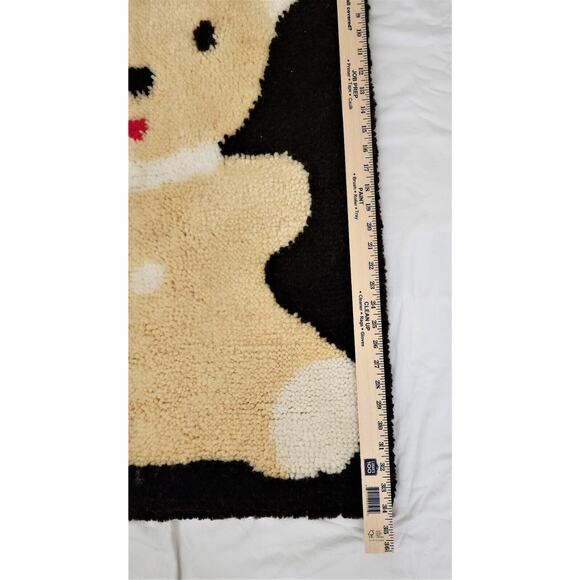 RUG/WALL HANGING-Latch Hook-Teddy Bear-Black Tan-34"X26" - Picture 8 of 9